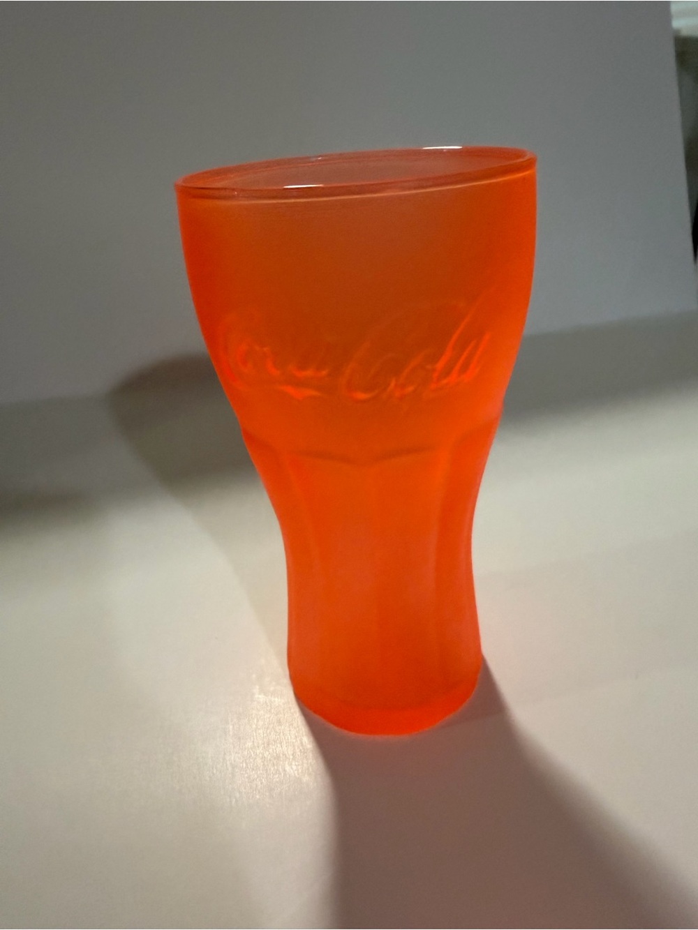 Luminarc Coca-Cola "Techno Color" neon orange glass tumbler